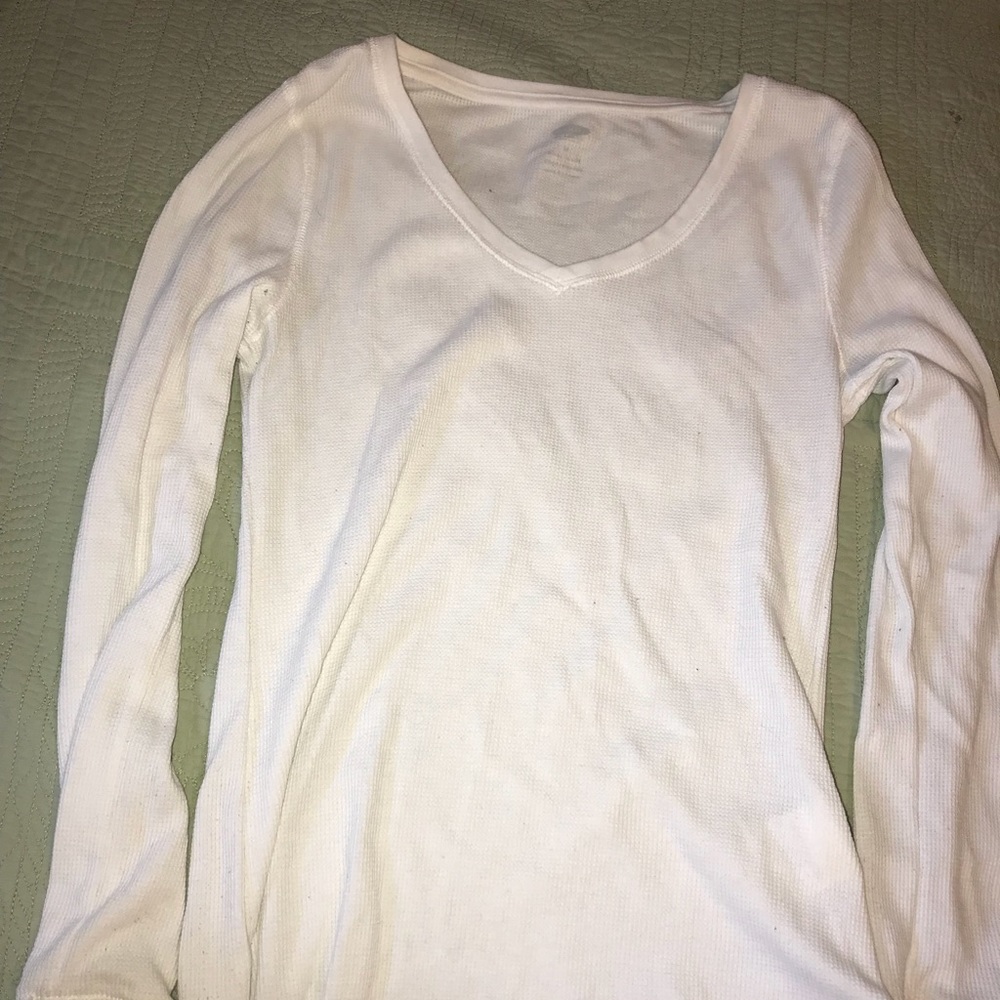 Plain white long sleeve shirt